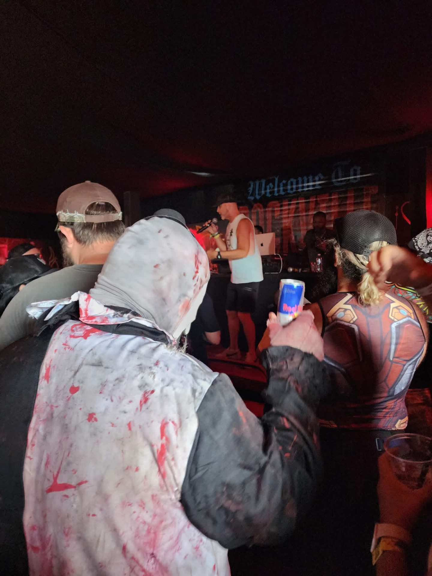 Art the Clown in the crowd at a Welcome to Rockville after-party set