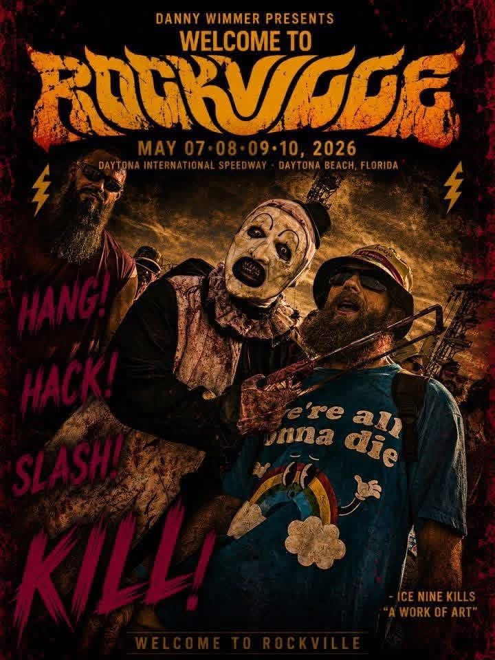 Welcome to Rockville poster featuring Art the Clown in the crowd