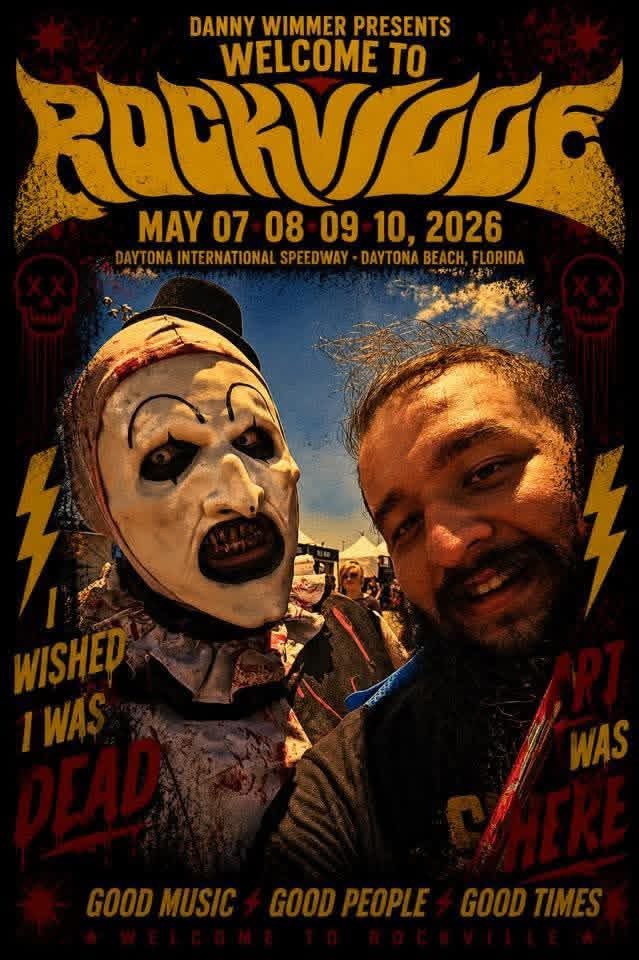 Welcome to Rockville poster: 'I wished I was dead' selfie with Art the Clown